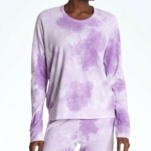 Women’s Sundry Lilac Purple Tie Dye Pullover Sweatshirt